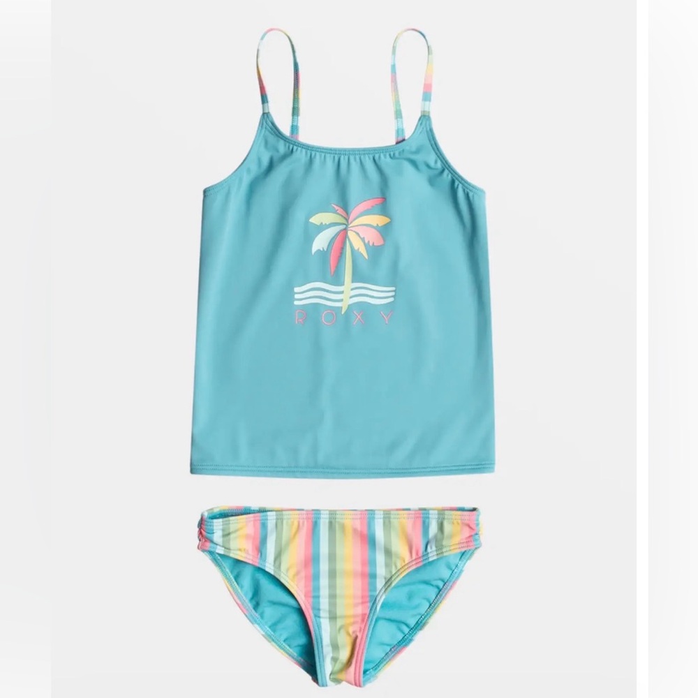 Roxy - GIRLS RAINBOW STRIPE TANKINI SET Size 5